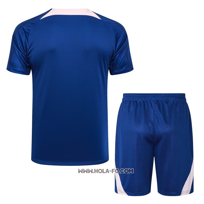Chandal del Atletico Madrid 2023-2024 Manga Corta Azul - Pantalon Corto